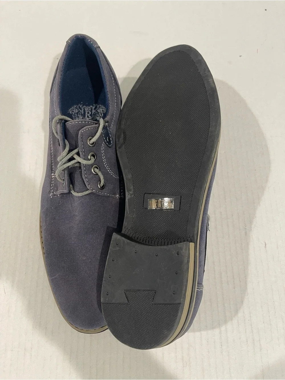 Men's Royal Shoes Casual Faux Suede Lace-Up Shoes Dark Navy Size 8 US!